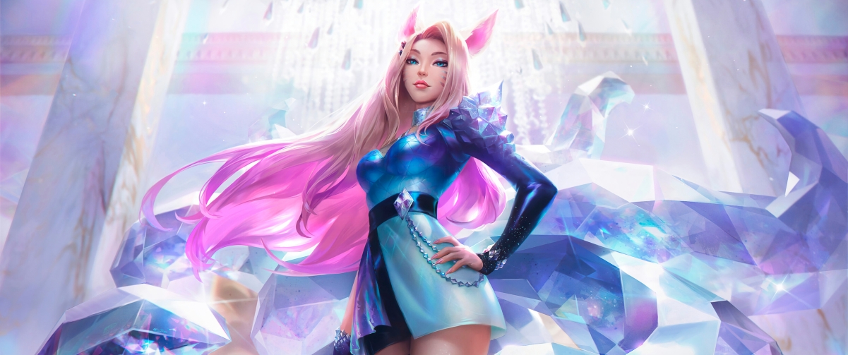 英雄联盟九尾妖狐KDA ALL OUT阿狸，带鱼屏4K高清壁纸，3440x1440分辨率，一键下载！
