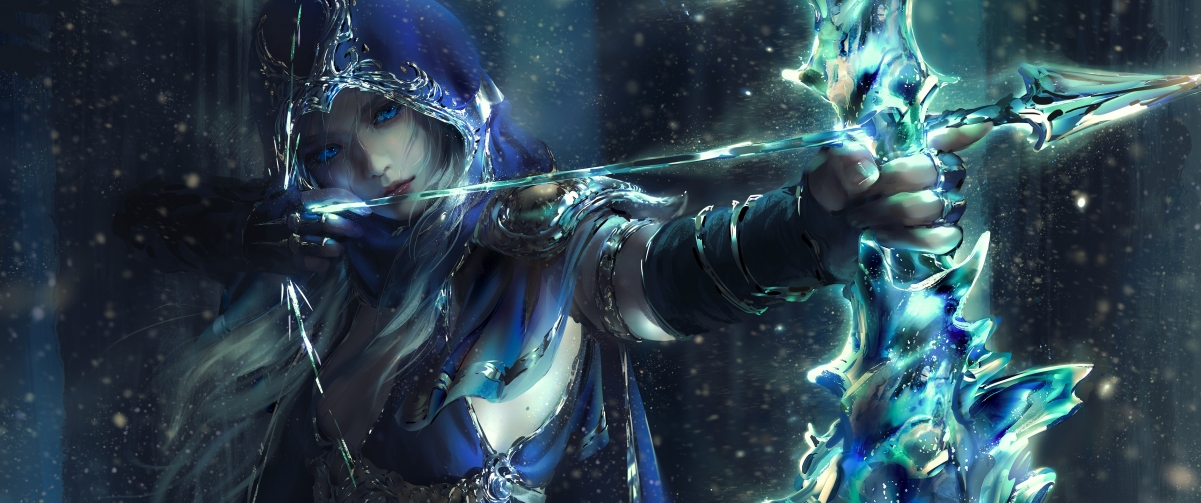 英雄联盟，艾希4K超清壁纸，带鱼屏专属，3440x1440高清下载