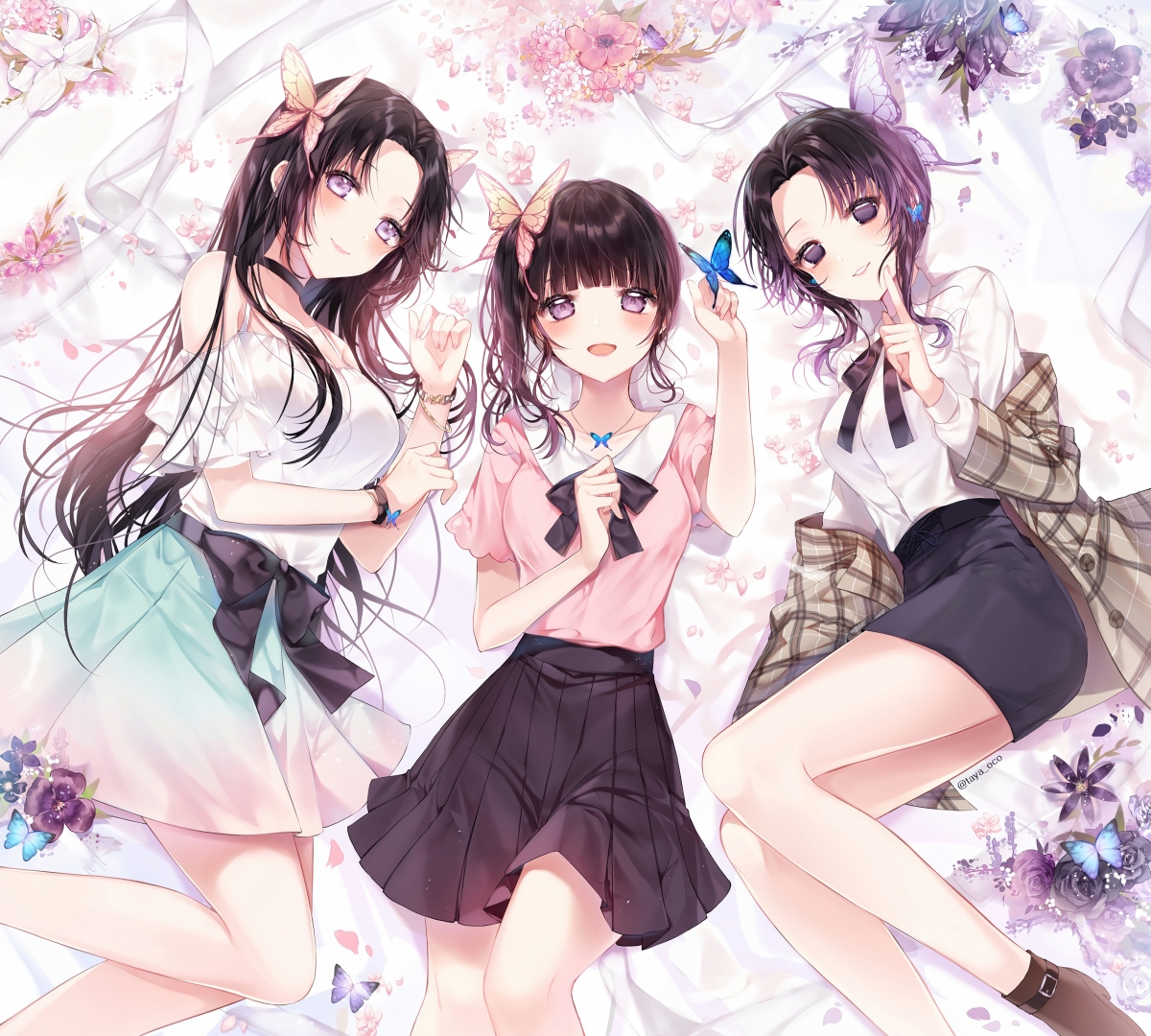 鬼灭之刃精选壁纸，蝴蝶忍、香奈乎与香奈惠绝美4K高清图，4000x3600超清下载
