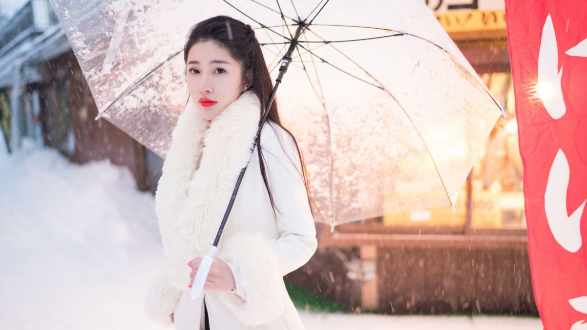 陈嘉嘉Tiffany撑伞倩影，绝美4K高清壁纸，3840x2160分辨率，一键下载