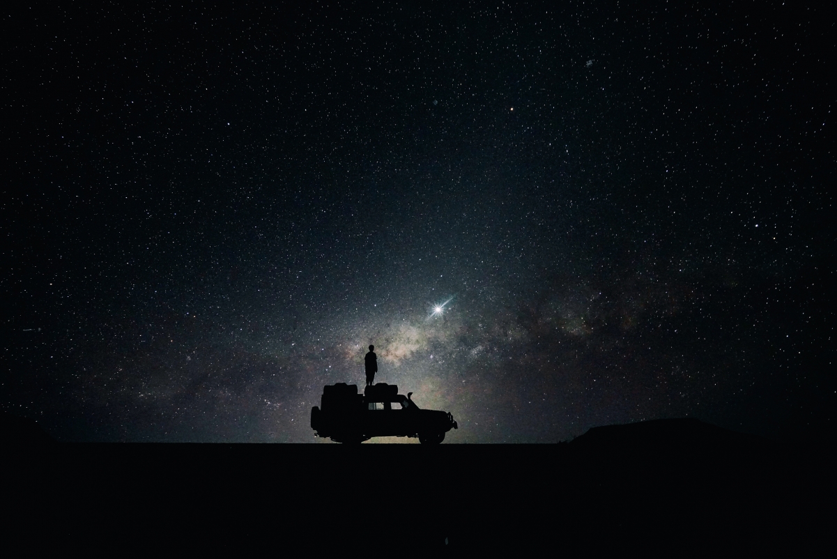 星空之旅，夜晚观星，旅行车随行，尽享4K高清星空壁纸