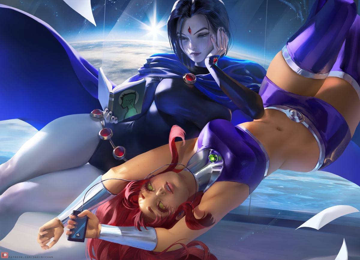 DC漫画精选，星火与少年泰坦炫酷壁纸，乌鸦主题4K动漫高清大图，sakimichan风格，4000x2889超高清下载