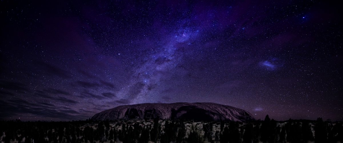艾尔斯岩星空美景，4K高清壁纸，3440x1440分辨率，免费下载欣赏