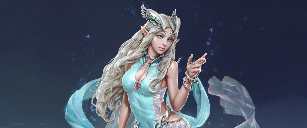 精灵魔术师4K超清壁纸，3440x1440动漫美图，一键下载！