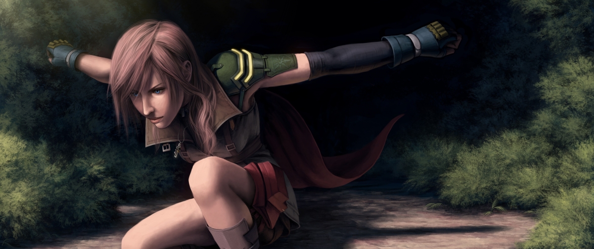 森林秘境，女孩倩影，最终幻想绝美4K壁纸，3440x1440高清下载