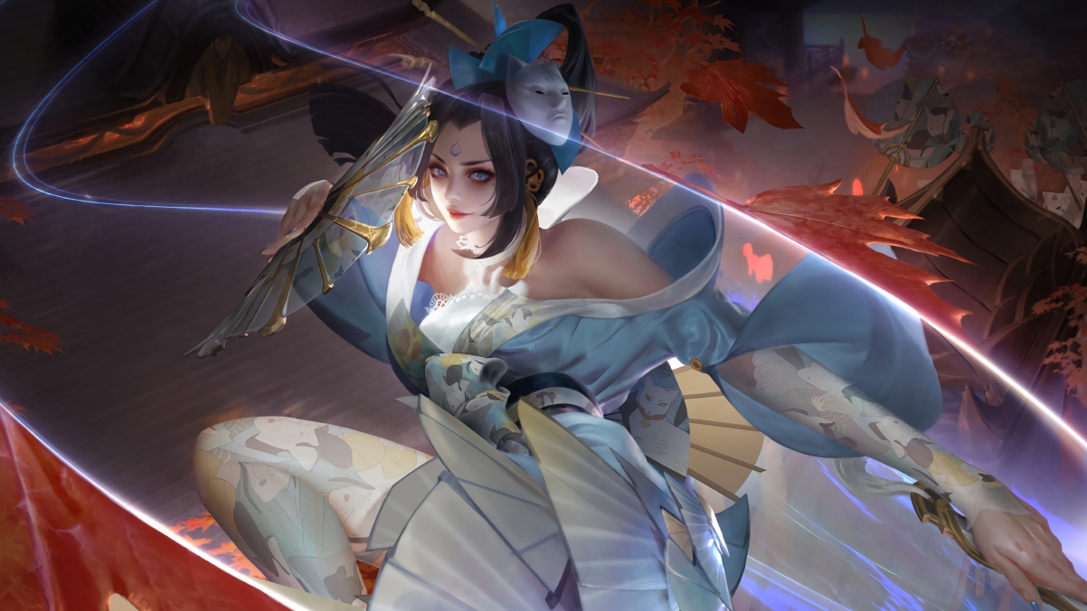 王者荣耀，绝美魅语不知火舞4K超清壁纸，3840x2160分辨率，一键下载！