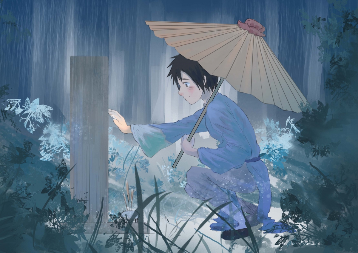 清明节主题动漫插画，4K高清壁纸，3508x2480分辨率，免费下载