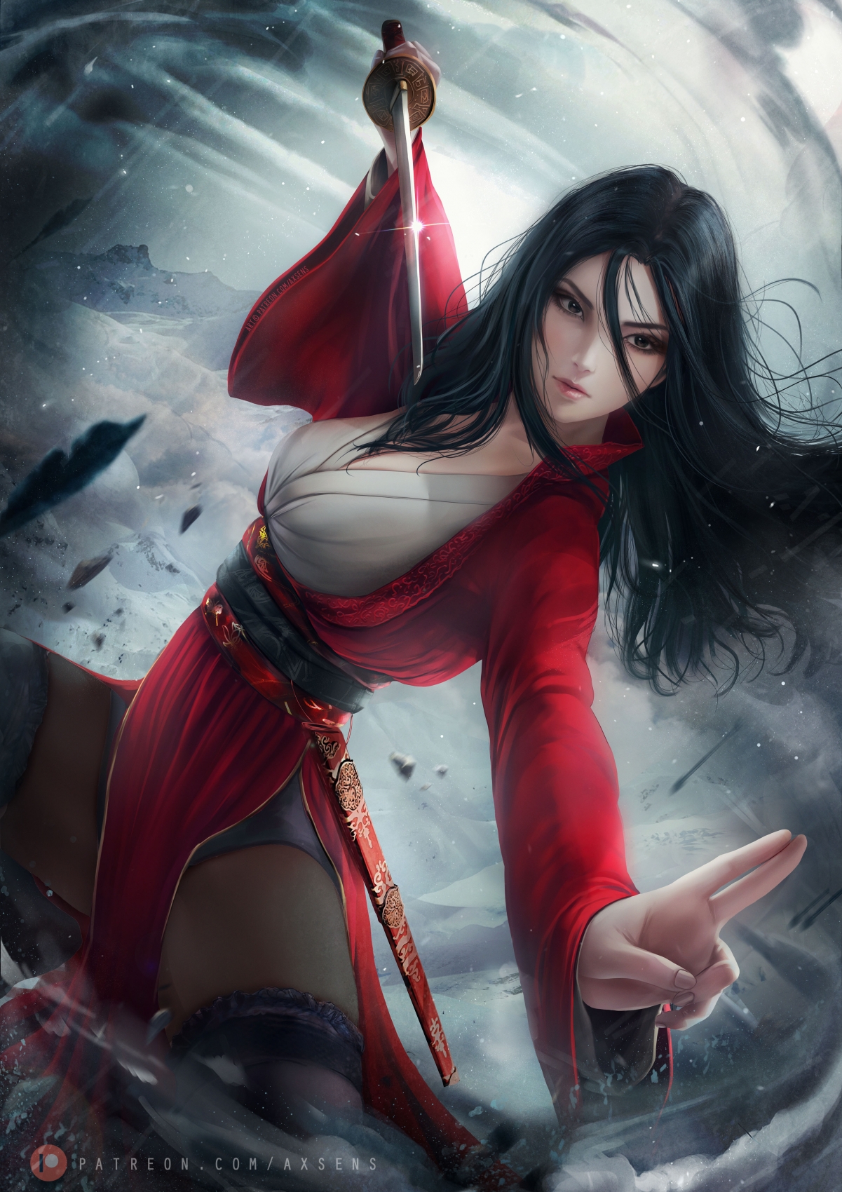 刘亦菲手绘花木兰竖屏4K手机壁纸，高清3532x5000，免费下载