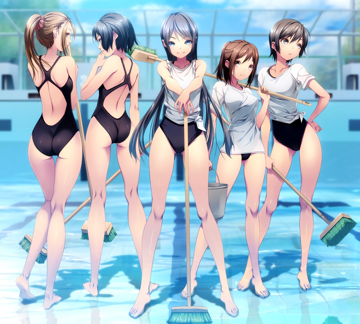 泳池清洁技巧与长腿动漫女神，精选4K高清壁纸，4440x4000超高清下载