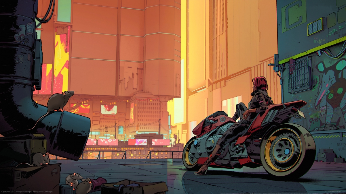 《赛博朋克2077》4K超清壁纸，老鼠主题，3840x2160分辨率，免费下载