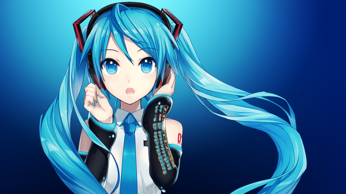 初音未来4K高清壁纸，蓝色眼眸长发飘飘，3840x2160超清画质下载