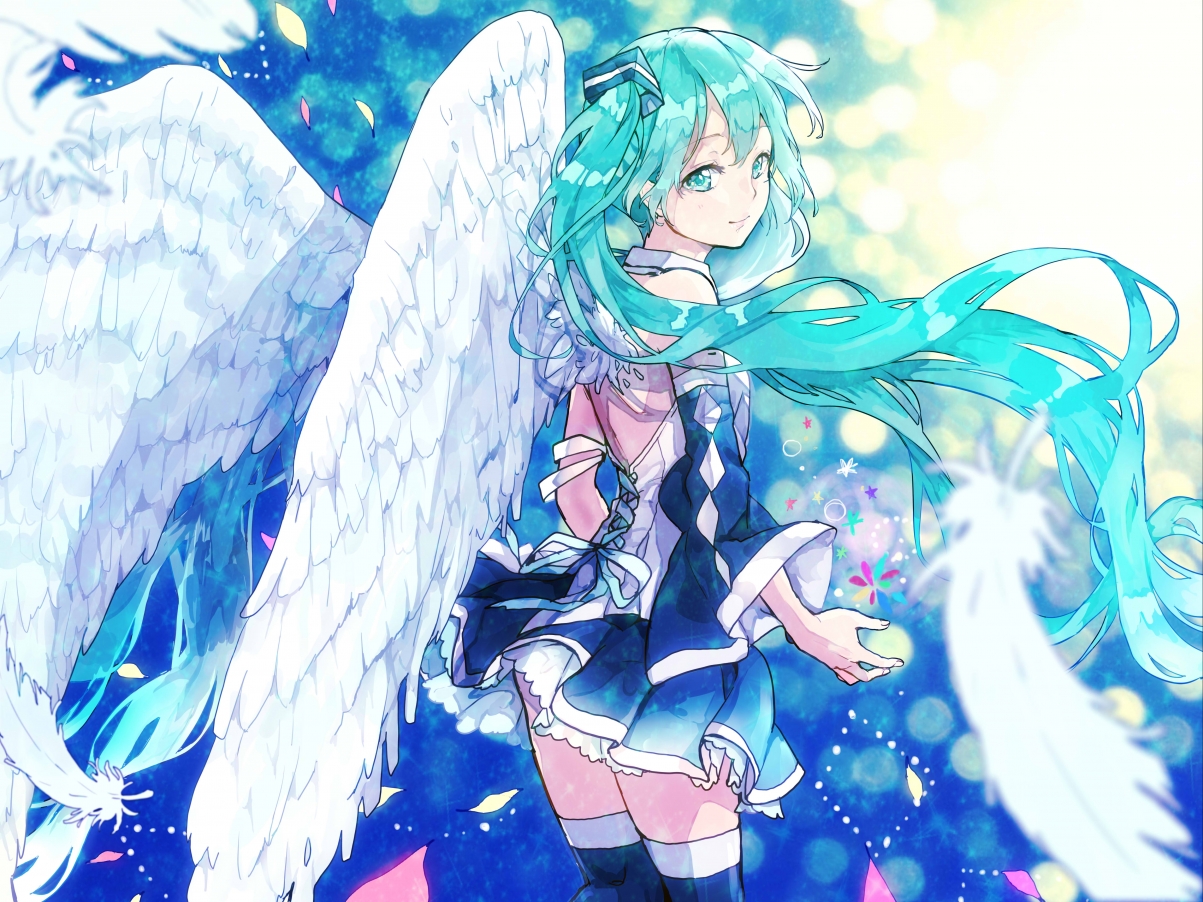 初音天使绝美4K动漫壁纸，高清4608x3456大图，一键下载！