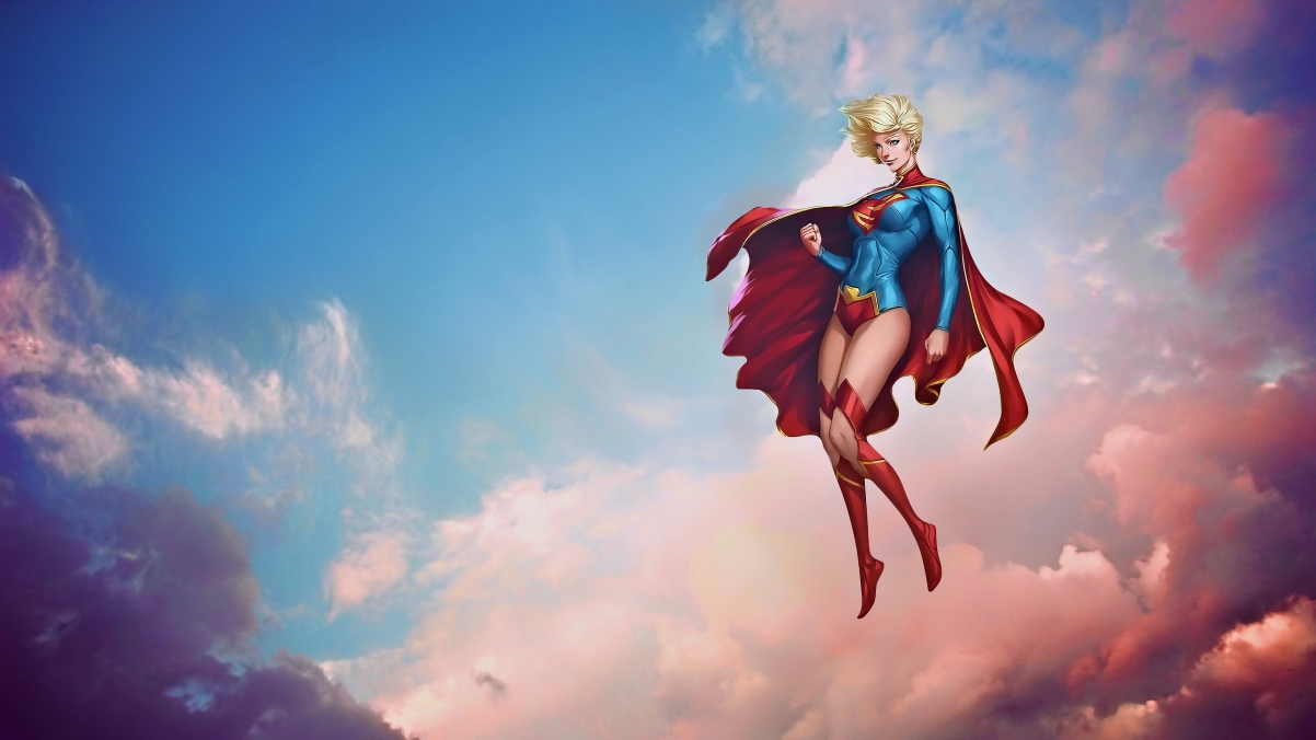 天空之美，女超人4K高清动漫壁纸，3840x2160分辨率，一键下载