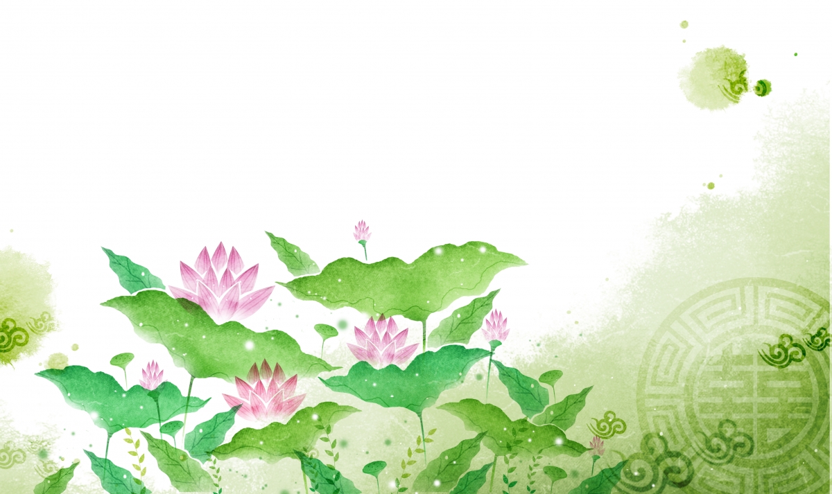 手绘莲花美景，4K超清壁纸，高清4000x2376，免费下载