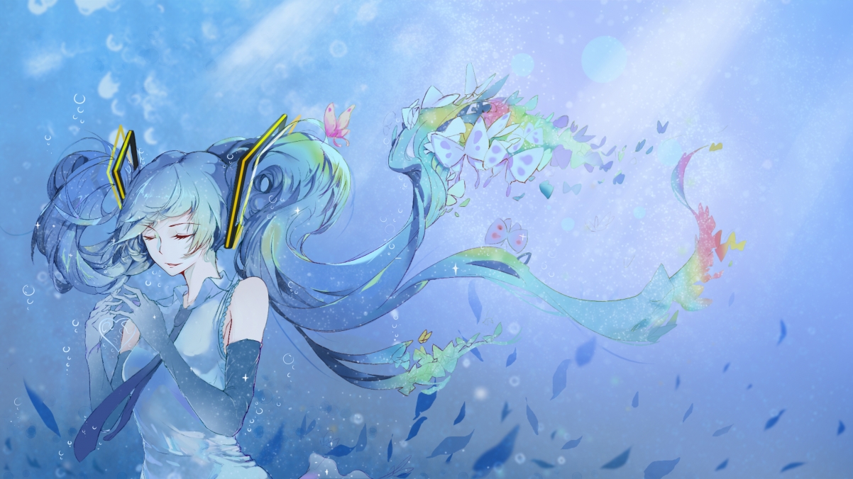 初音未来深海少女4K超高清壁纸，3840x2160分辨率动漫美图下载