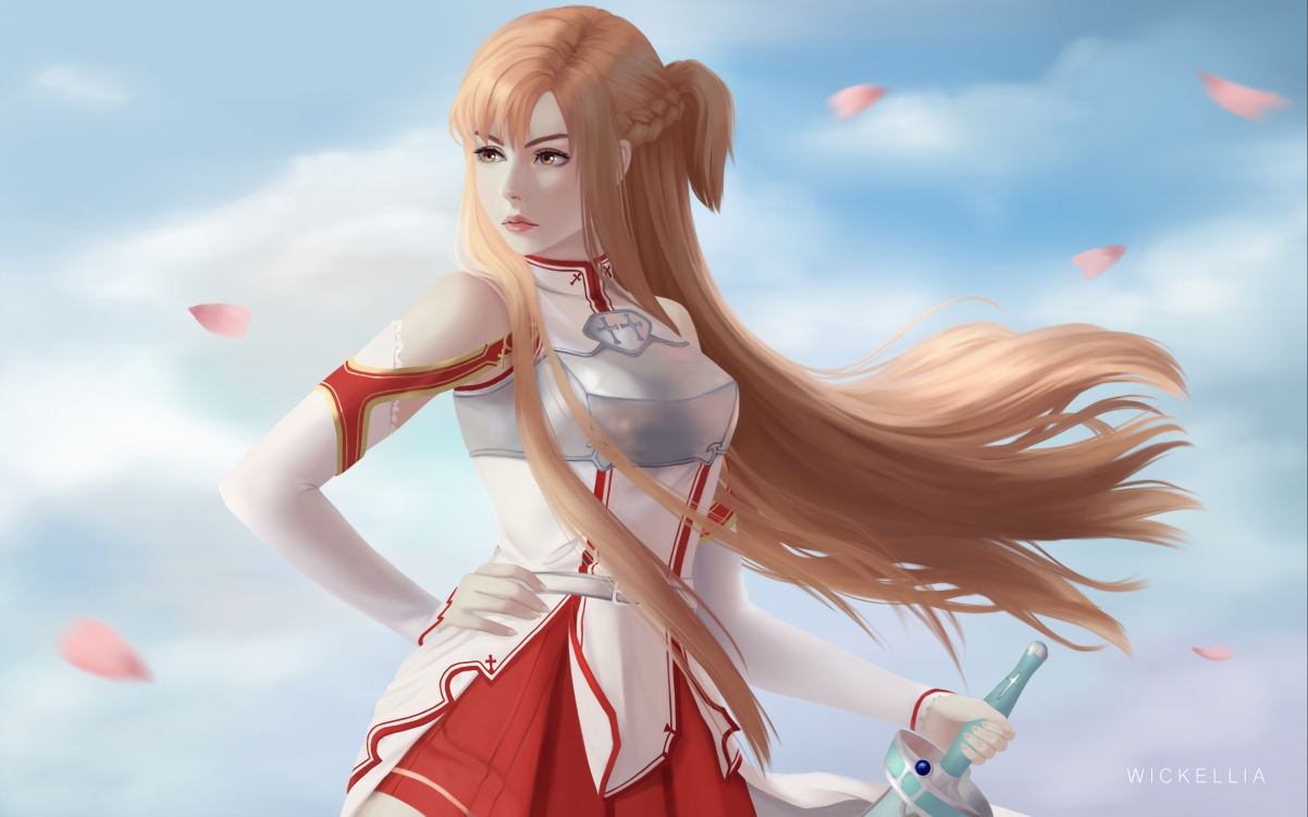 刀剑神域长发美女惊艳登场，超清4K动漫壁纸下载，分辨率3840x2400