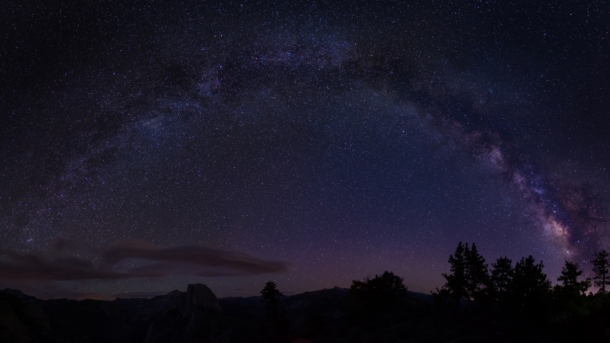 银河系璀璨之美，优胜美地星空4K超清壁纸，3840x2160高清下载