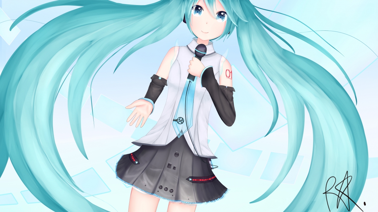 初音未来4K超清壁纸，蓝色眼眸秀发，3840x2160动漫高清下载