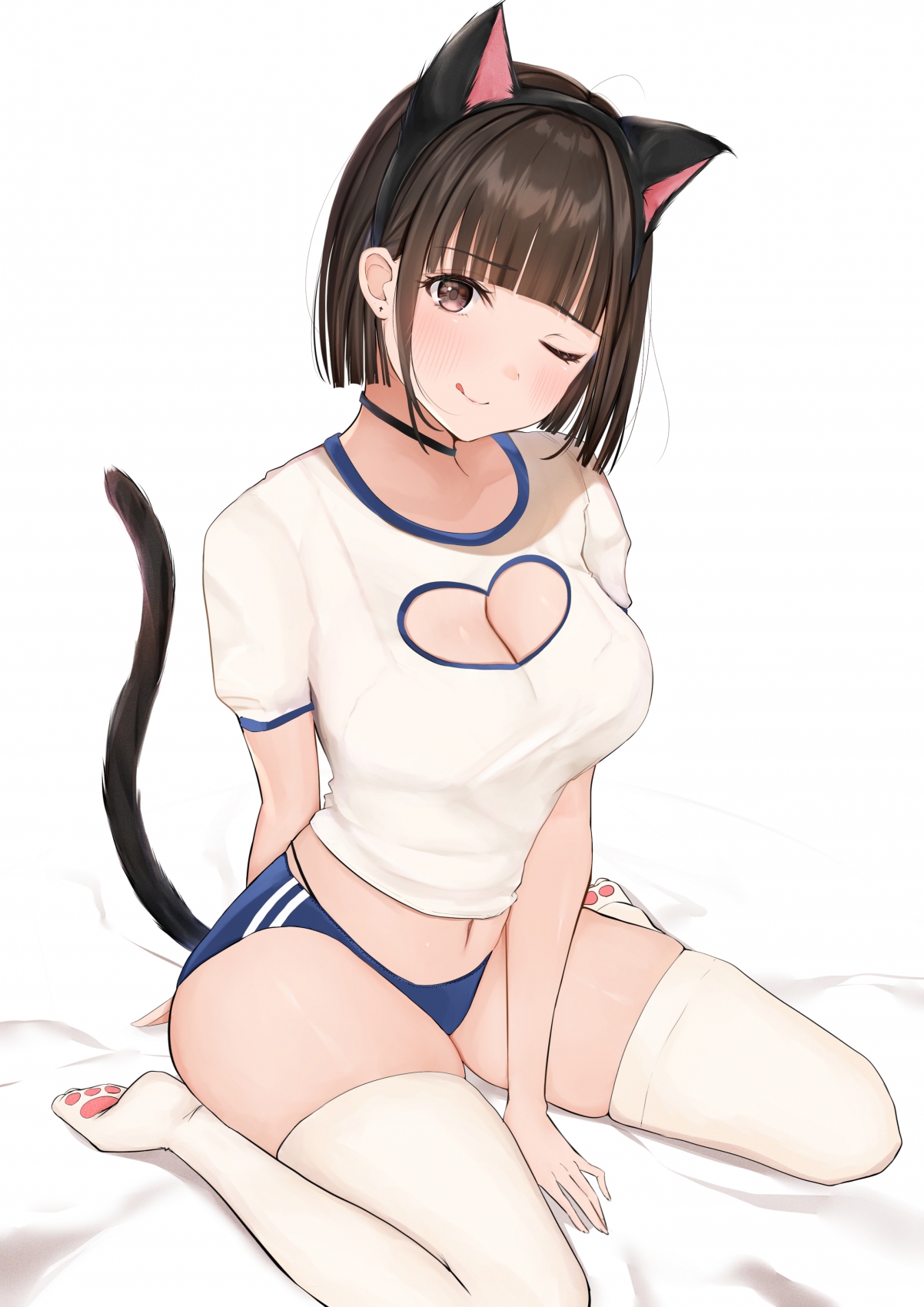 萌趣猫耳少女竖屏动漫壁纸，4K高清2828x4000，免费下载！