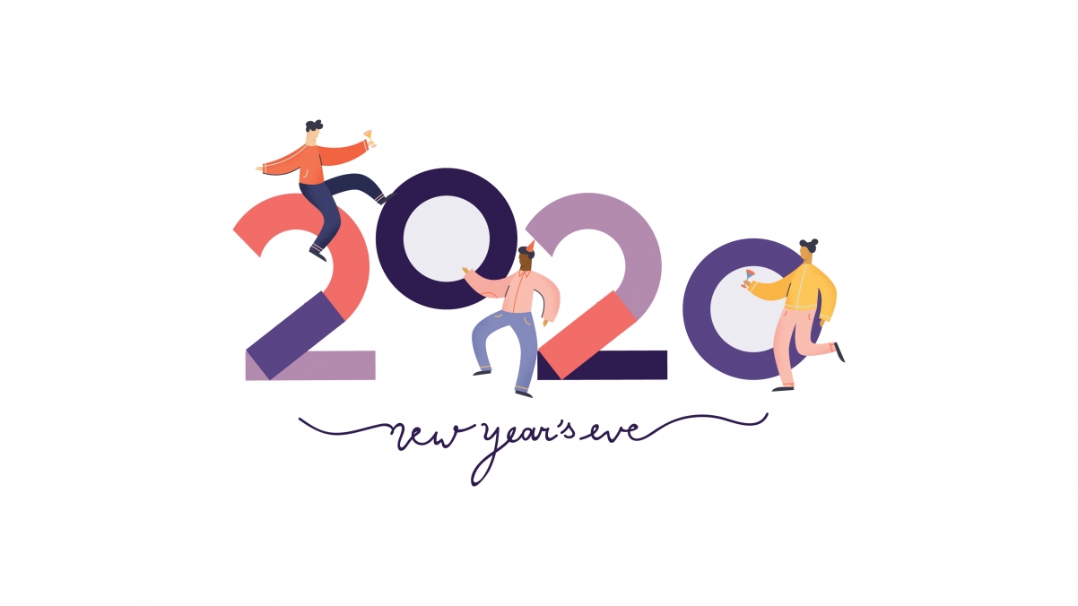 2020鼠年新春祝福，精选简约创意4K壁纸，高清3840x2160，一键下载