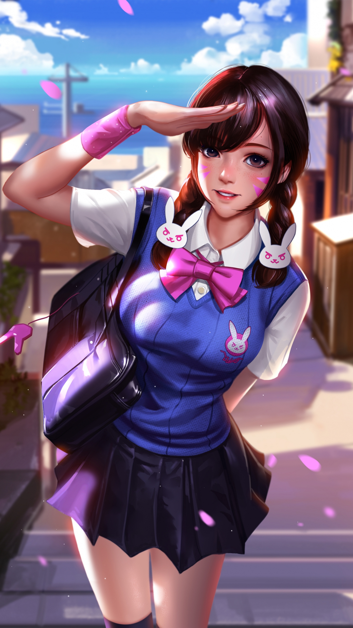 绝美海景与可爱女生，精选4K竖屏手机壁纸，高清2160x3840，一键下载