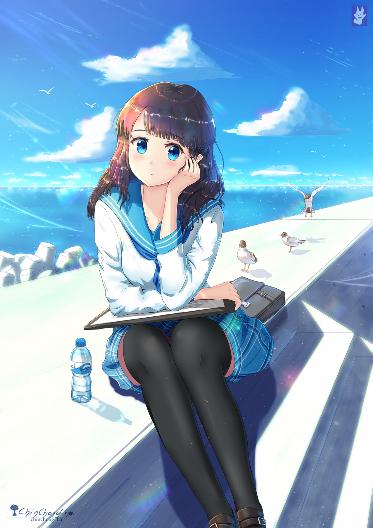 女学生制服动漫海波壁纸，高清4K手机图片，1500x2121尺寸，一键下载