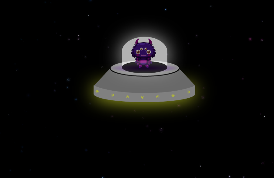 纯css3星空下ufo宇宙飞船动画特效