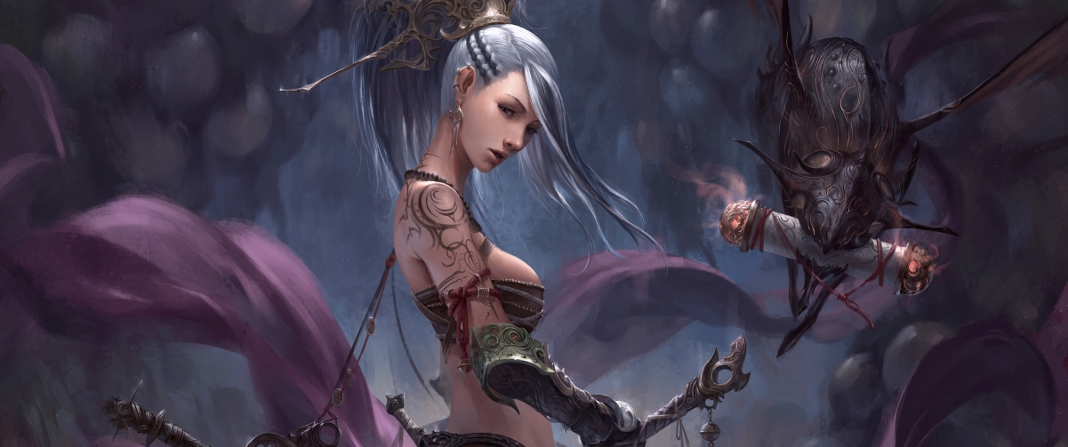 猎妖师超高清4K带鱼屏壁纸，3440x1440游戏图片，一键下载，尽享视觉盛宴！