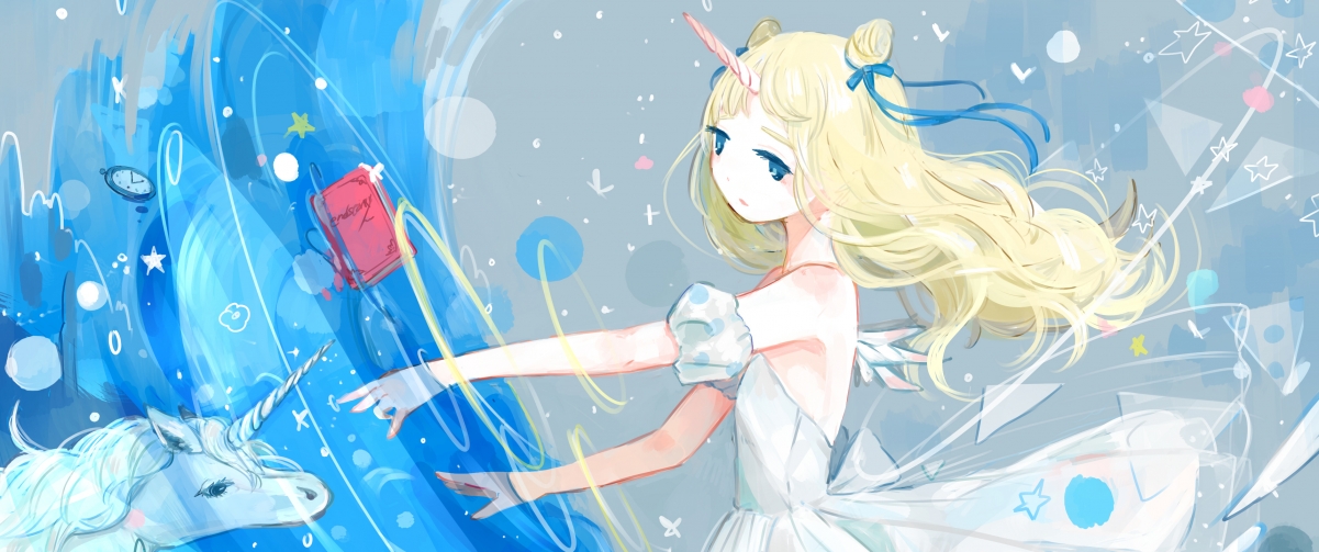 魔法少女小圆，独角兽绝美4K壁纸，3440x1440高清动漫图片，一键下载！