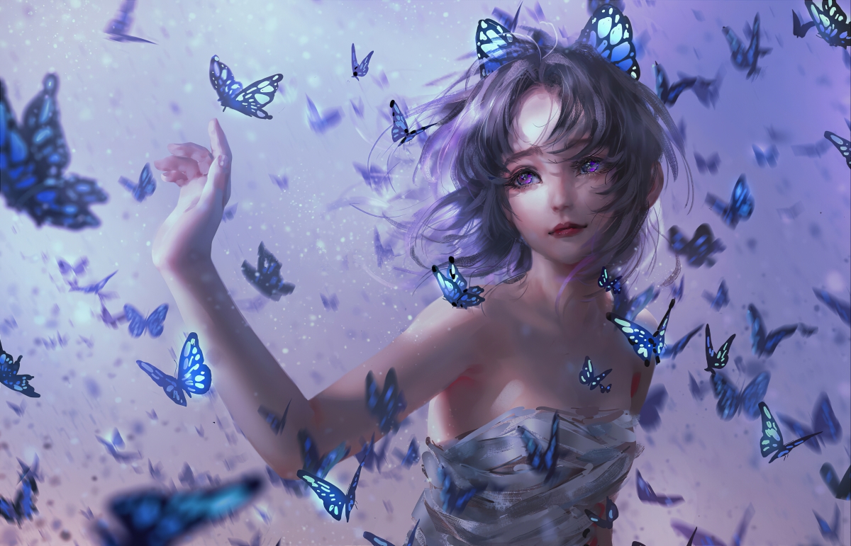 鬼灭之刃蝴蝶忍绝美壁纸，4K超高清画质，4000x2571分辨率，一键下载动漫美图