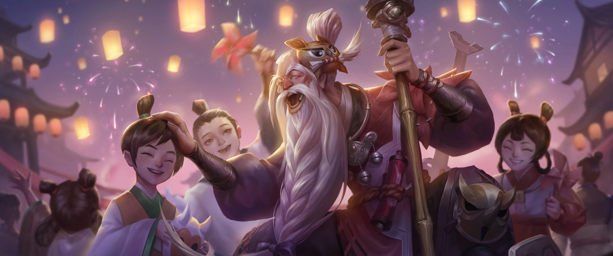 王者荣耀，老夫子醍醐杖高清壁纸，带鱼屏4K超高清，3440x1440免费下载