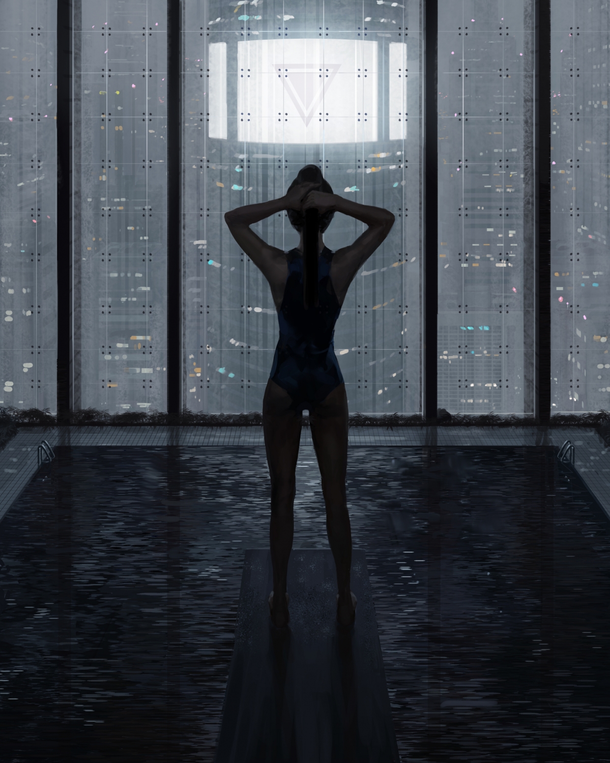 动漫女生长发背影，唯美4K手机壁纸，高清3277x4096大图下载