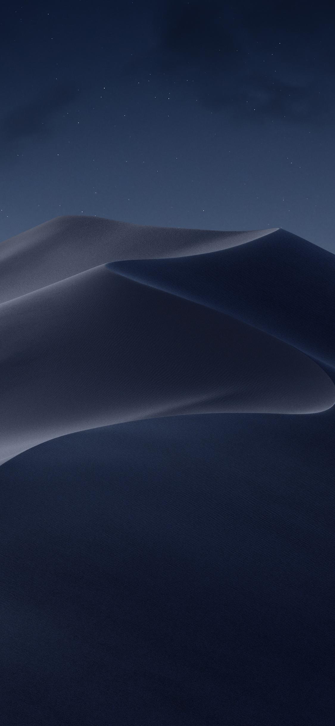 苹果MacOS Mojave主题，绝美黑夜沙漠风景，高清4K手机壁纸1125x2438，一键下载