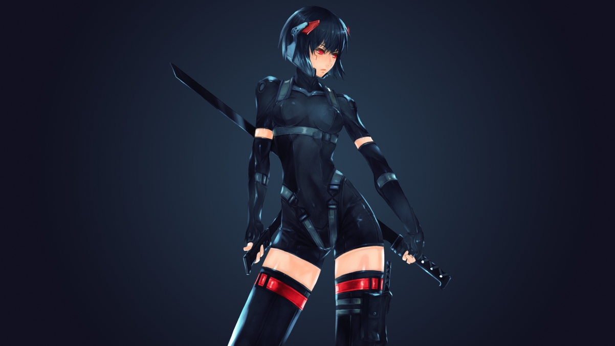 绝美武士刀女主题4K动漫壁纸，超清3840x2160分辨率，一键下载！