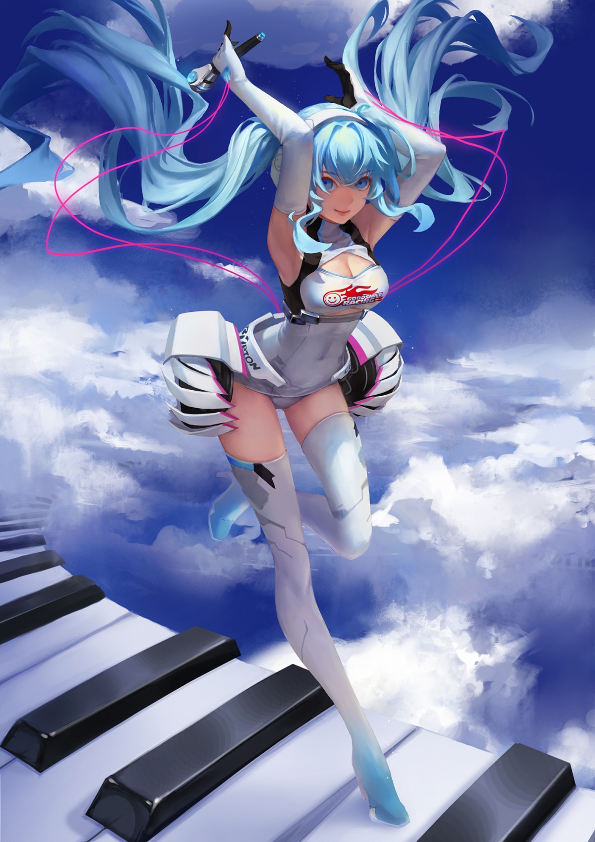 天空之音，初音未来4K超清手机壁纸，1414x2000高清下载