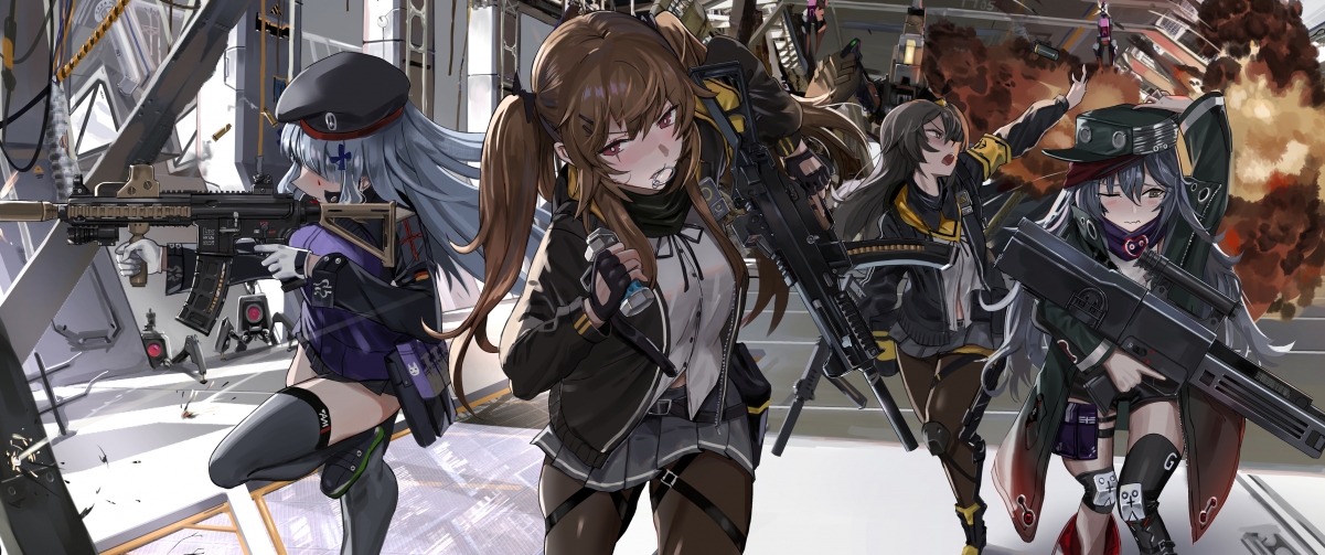 战斗少女战士炫酷出击！绝美4K动漫壁纸，高清3440x1440，一键下载！