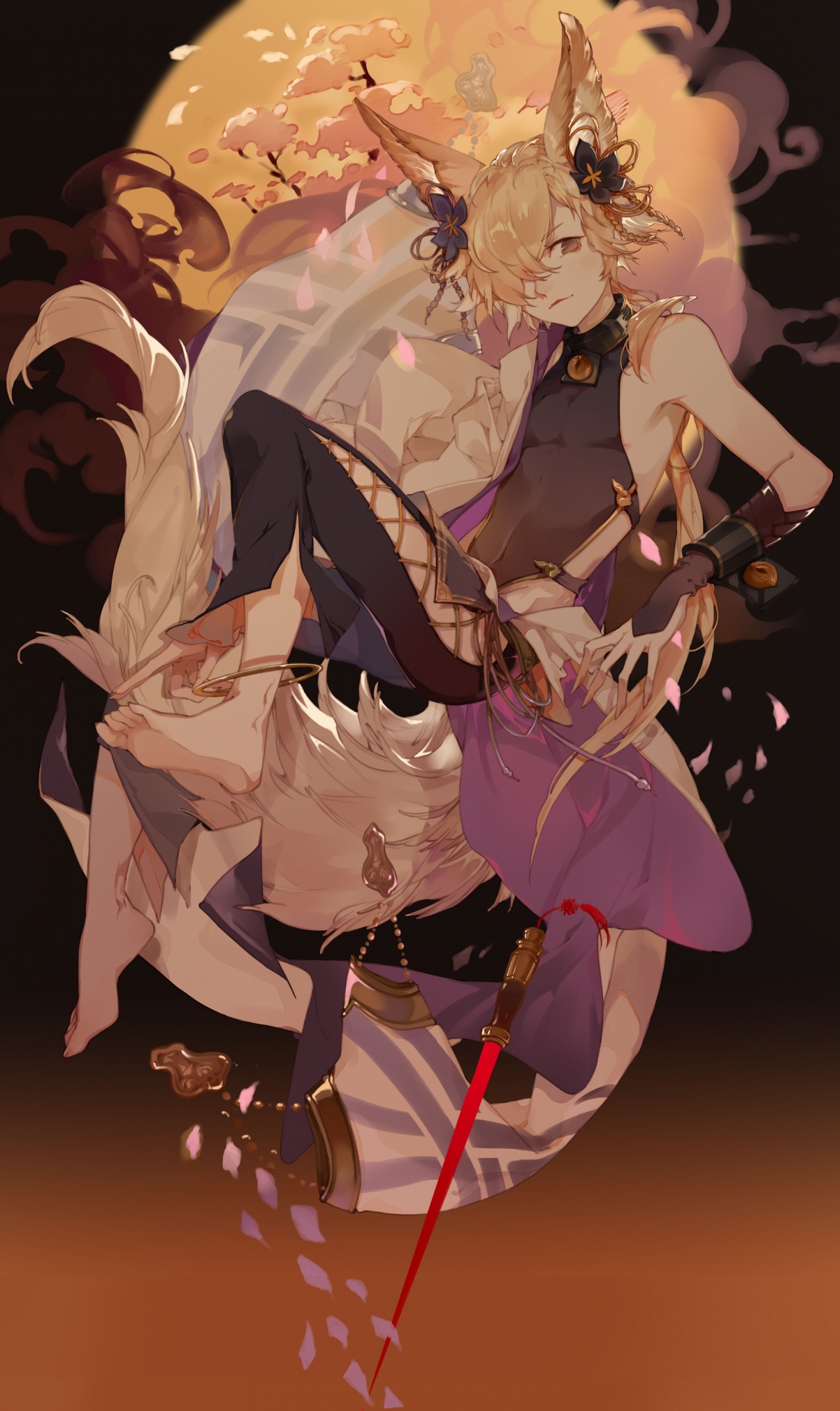 蓝色幻想少女插画，惊艳4K手机壁纸，超清2953x4961，一键下载！