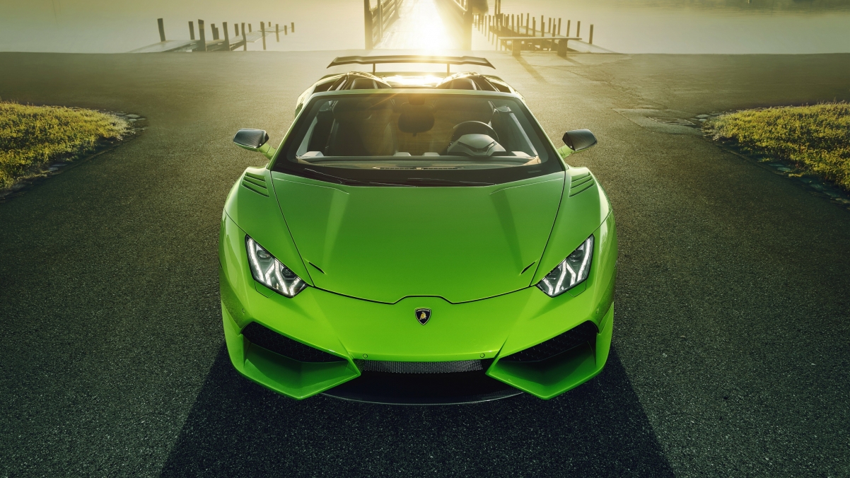 兰博基尼Huracan Spyder绿色炫酷跑车，超清4K壁纸，3840x2160高清下载
