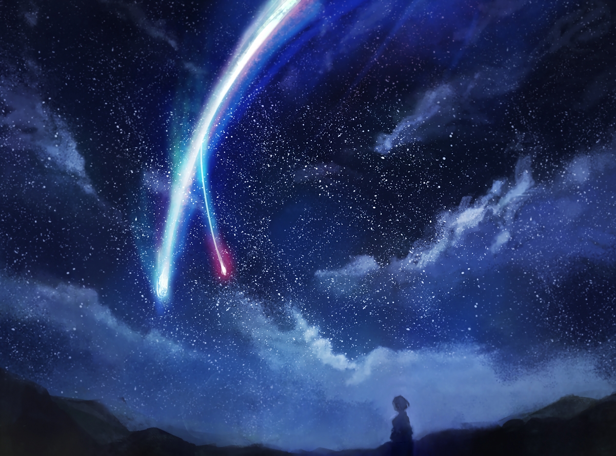 星空璀璨，女孩倩影5K动漫壁纸，超清4K图片，高清5200x3848壁纸下载