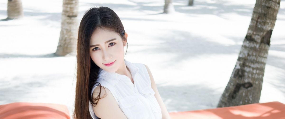 SISY思薄荷岛绝美旅拍，3440x1440超清4K美女壁纸，高清下载