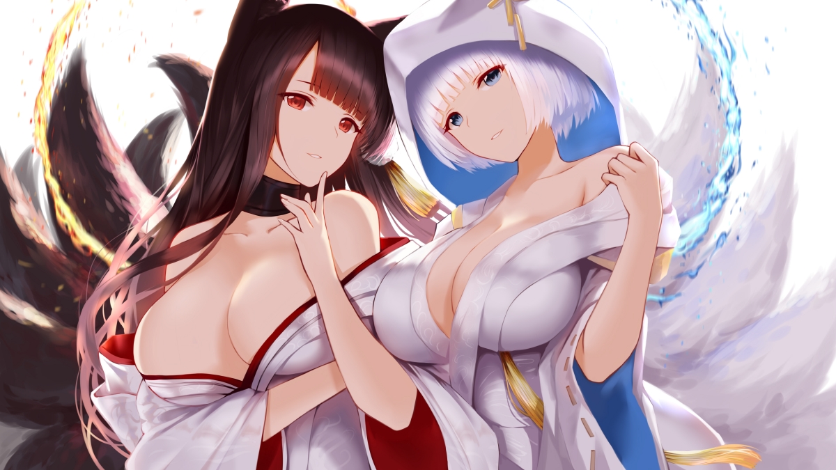 碧蓝航线，赤城加贺绝美动漫女神，4K超清壁纸，4800x2700分辨率，高清下载
