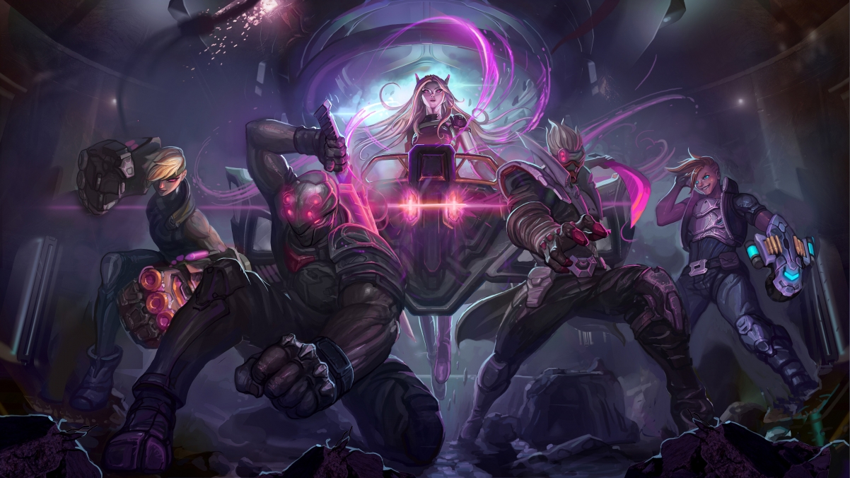 英雄联盟LOL，灵能特工四英雄4K超清壁纸，慎、易大师、蔚、娑娜，3840x2160分辨率，免费下载！
