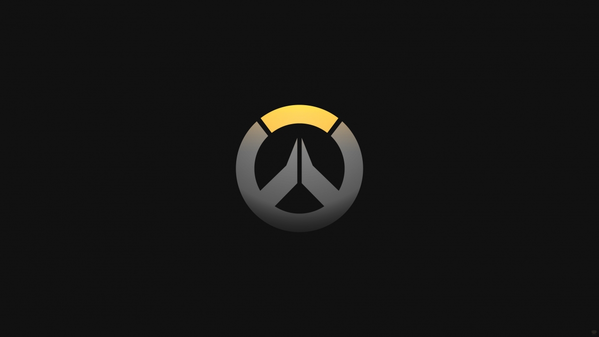 守望先锋黑色背景炫酷LOGO，4K超清壁纸图片，3840x2160分辨率，免费下载！
