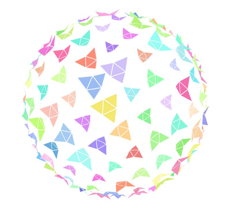 three三角花球体旋转动画特效