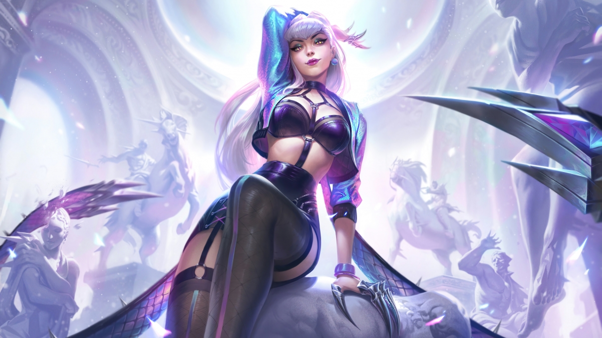 英雄联盟，KDA ALL OUT伊芙琳，痛苦之拥4K超清壁纸，3840x2160高清下载