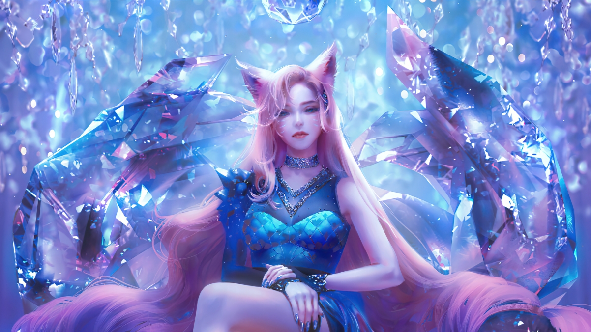 LOL英雄联盟九尾妖狐KDA ALL OUT同人阿狸，绝美4K壁纸，高清3840x2160游戏图片，一键下载！