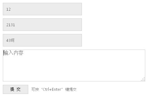 jquery textarea使用Ctrl+Enter键按钮提交表单创建标签代码