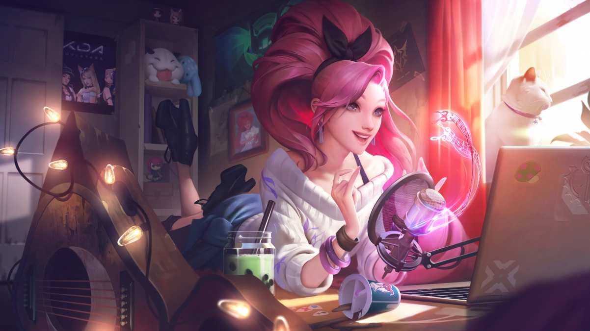 英雄联盟，KDA ALL OUT星籁歌姬萨勒芬妮4K超清壁纸，3840x2160分辨率免费下载