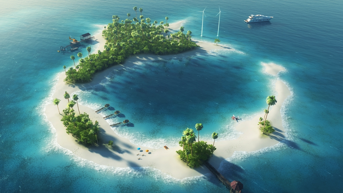 绝美海洋小岛风光壁纸，3840x2160超高清4K大图，一键下载