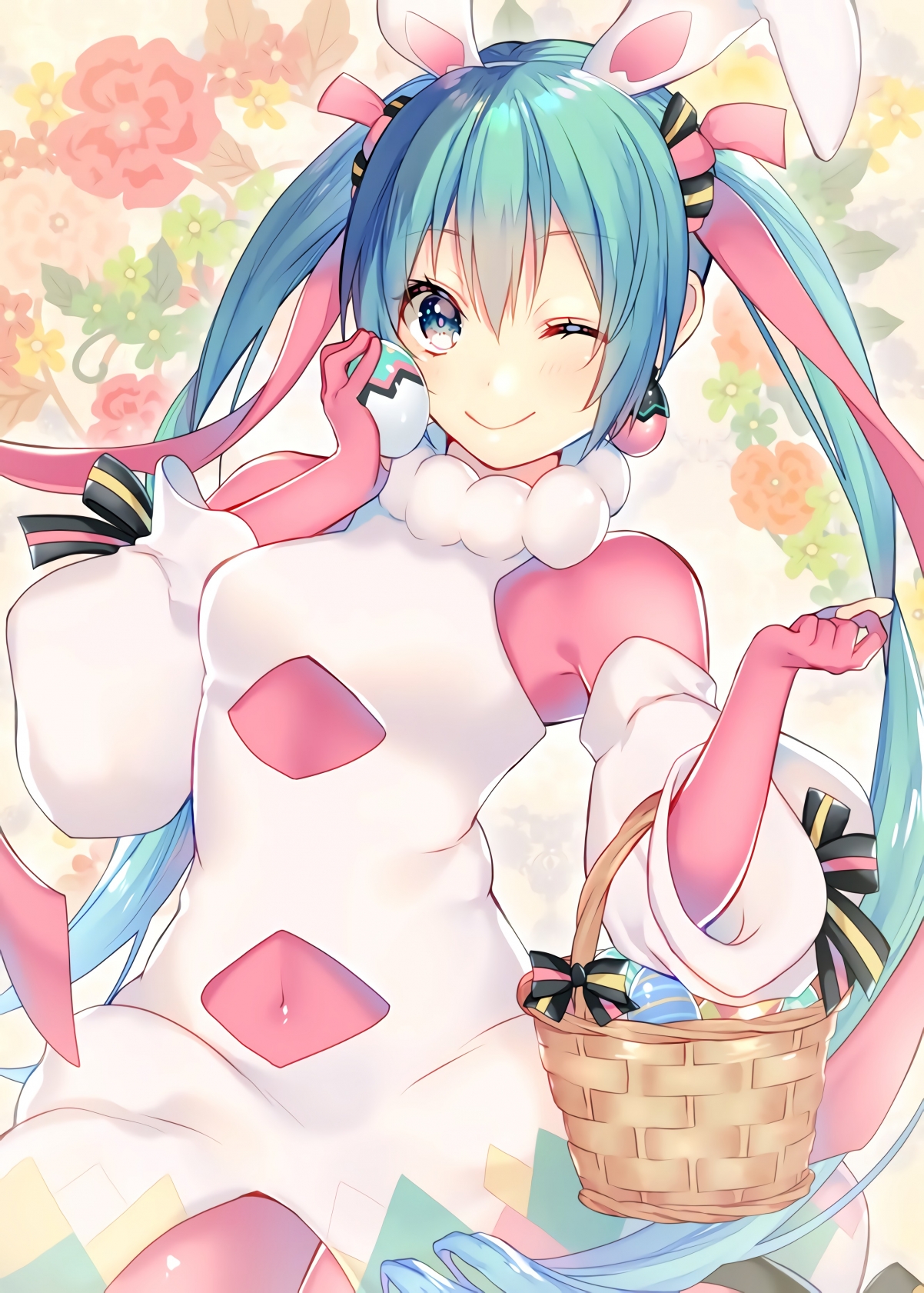 兔耳朵初音未来Miku手机壁纸，超清4K大图，2660x3720分辨率，一键下载！